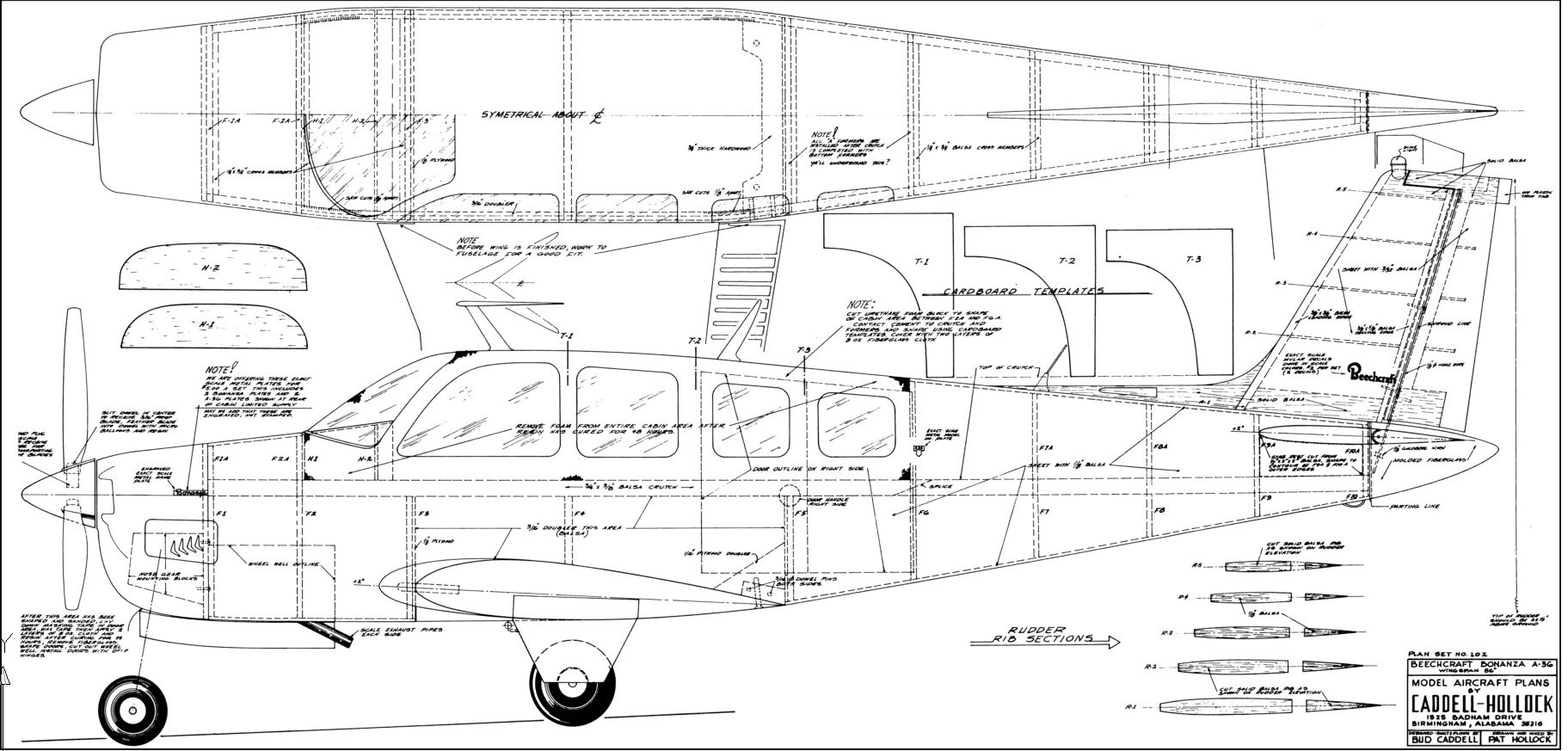 Beech Bonanza drawings 72nd Aircraft